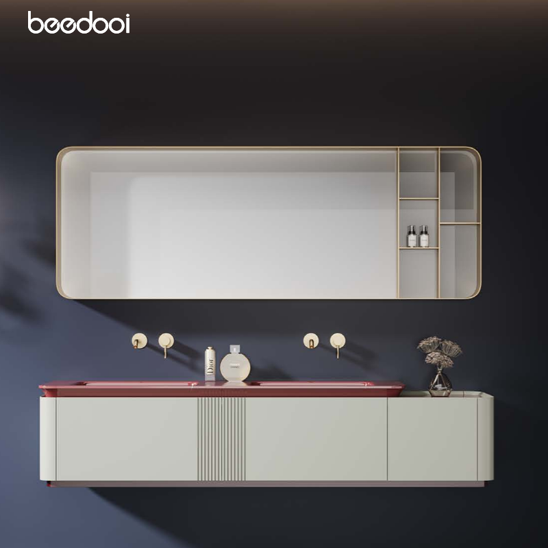 beedooi意式一体浴室柜对开门镜柜壁挂式现代简约风浴室柜镜组合