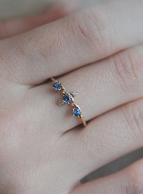 复古轻奢皇冠戒指女小众设计感ins宫廷风开口可调节指环