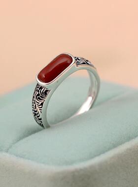 中国风唐草纹戒指女新中式复古