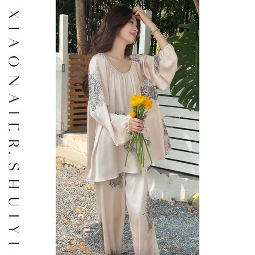 【月露花裳】春夏睡衣女中式套装气质露背家居服2026爆款高级感