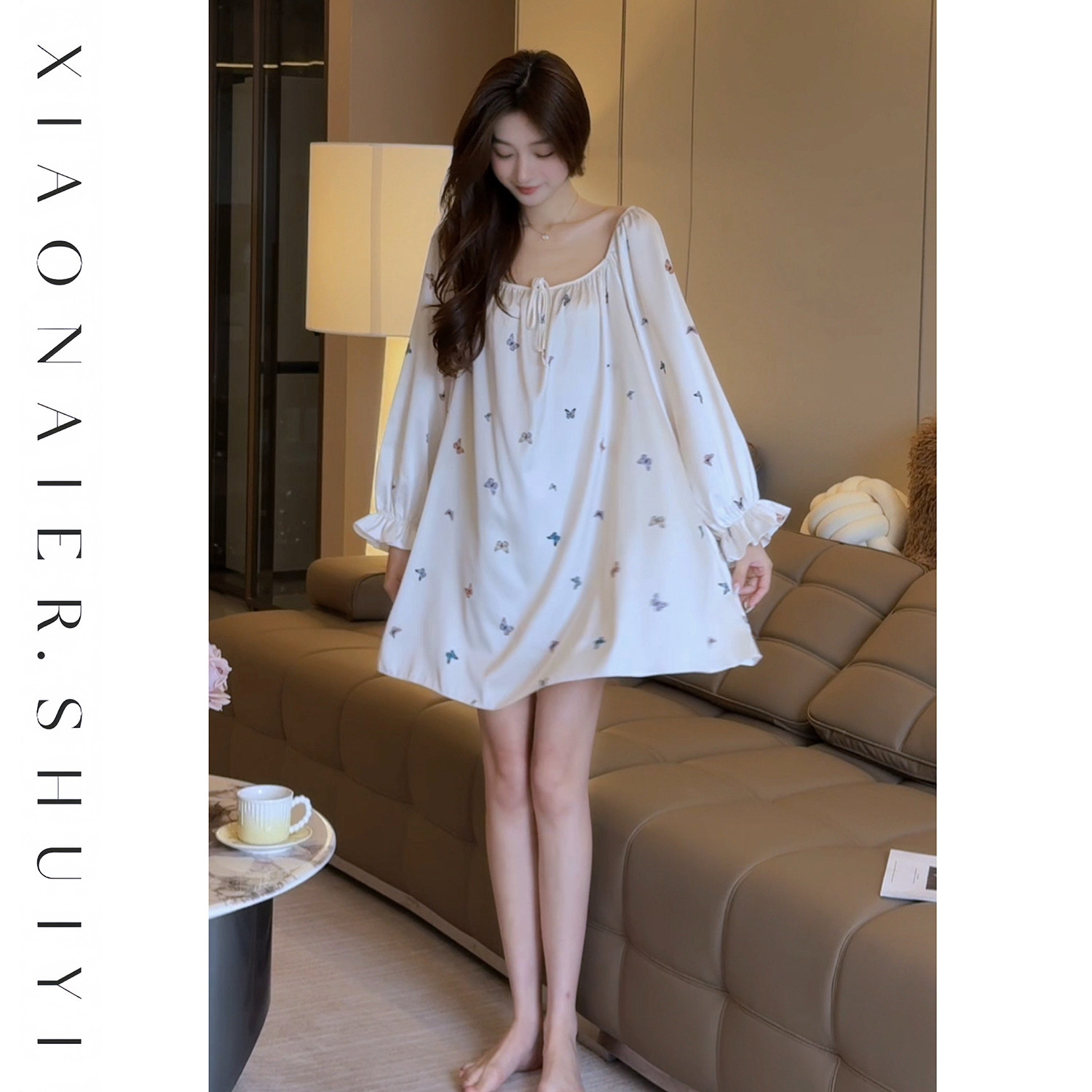 【蝶知夏】法式睡裙女显瘦可外穿睡衣甜美气质家居服爆款图片