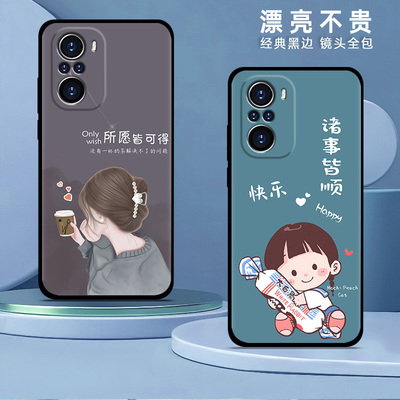 红米K40手机壳新款k40pro网红硅胶redmik40手机套女款pro软壳卡通保护套男防摔薄全包黑红色喜庆磨砂送钢化膜