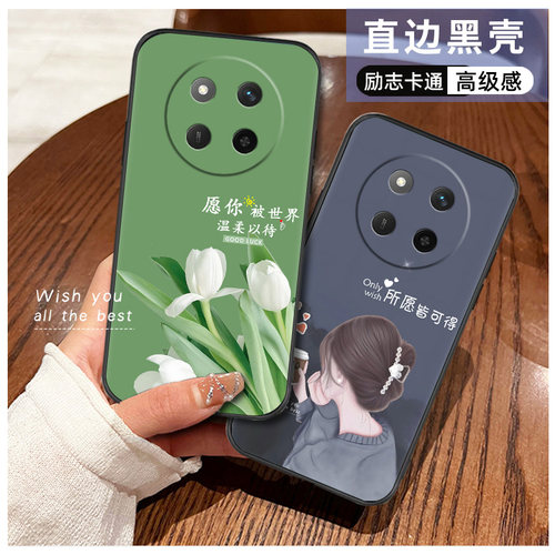 适用于荣耀x60pro手机壳女新款x60网红文字华为honor手机套时尚卡通全包硅胶防摔保护套磨砂软壳小清新