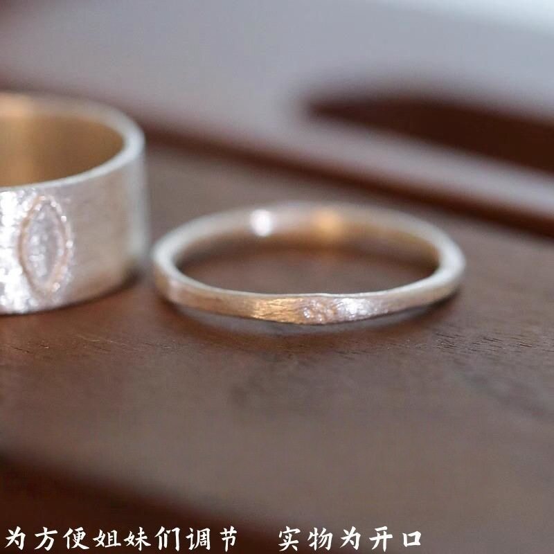 纯手工錾花戒指简约古典纤细戒指