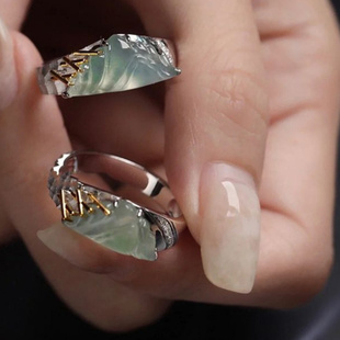 新品新款海誓山盟山河戒指古风小众新款精致轻奢百搭戒指时尚戒指