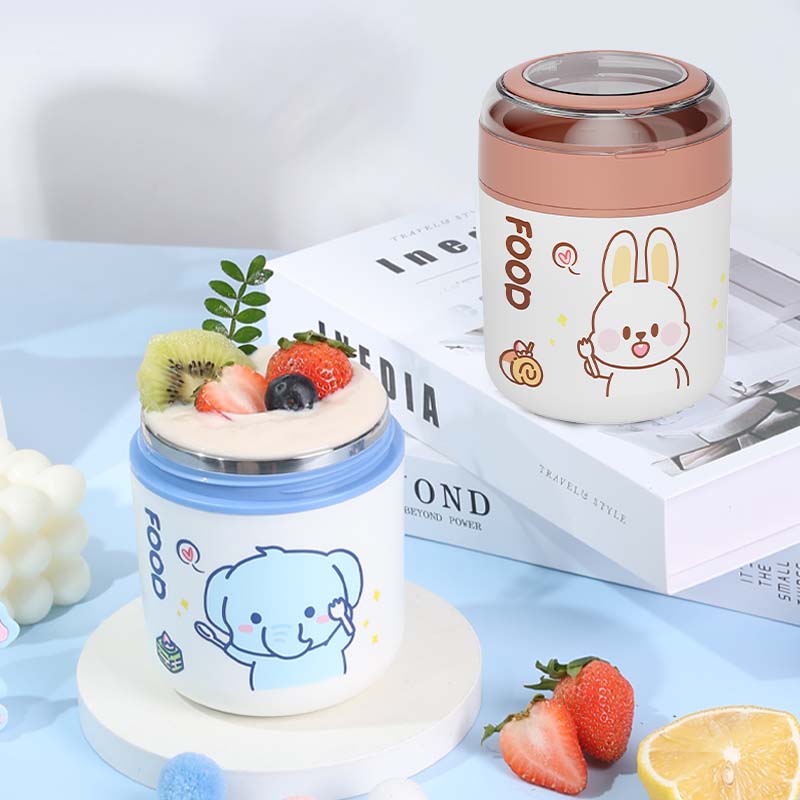 304不锈钢保温饭盒早餐带粥杯童趣可爱上班族学生带饭便携保温碗