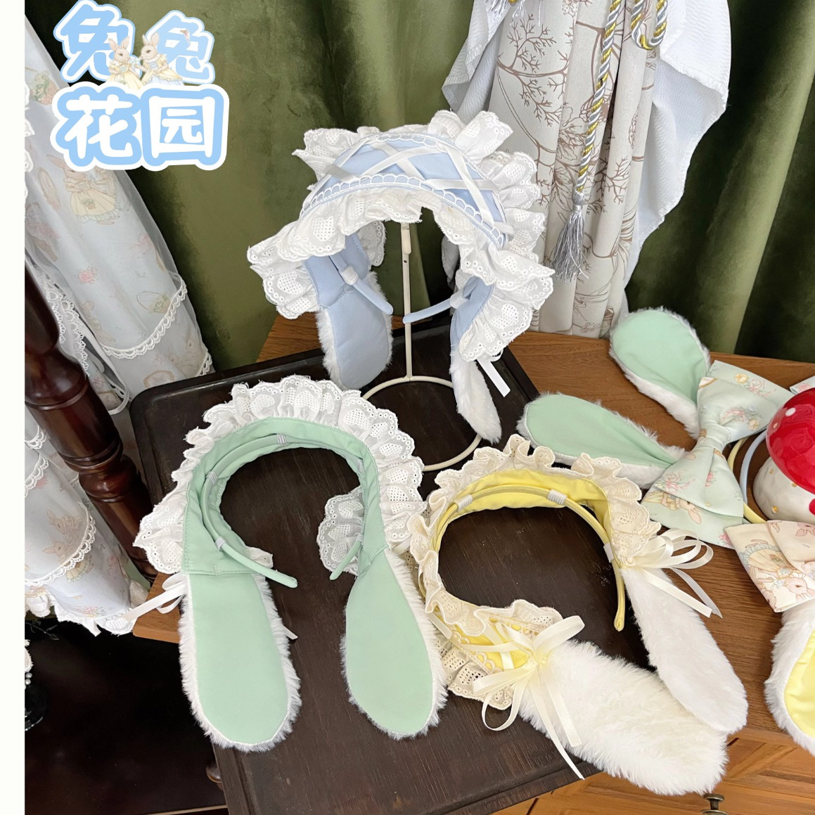 小物兔兔花园发箍KCLolita兔耳朵头饰