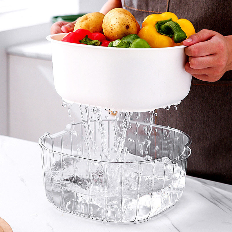 双层洗菜盆沥水篮厨房客厅家用洗水果盘简约塑料淘菜加厚款菜篮子,餐饮具,果盆/果盘/果篮,淘宝优惠券,粉丝福利购,淘宝优惠卷