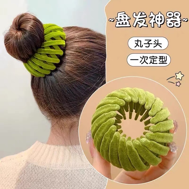 韩式气质百搭鸟巢盘发器发圈
