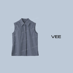 VEE【叠搭伴侣】叠穿无袖衬衫背心打底衫春秋内搭衬衣女翻领上衣