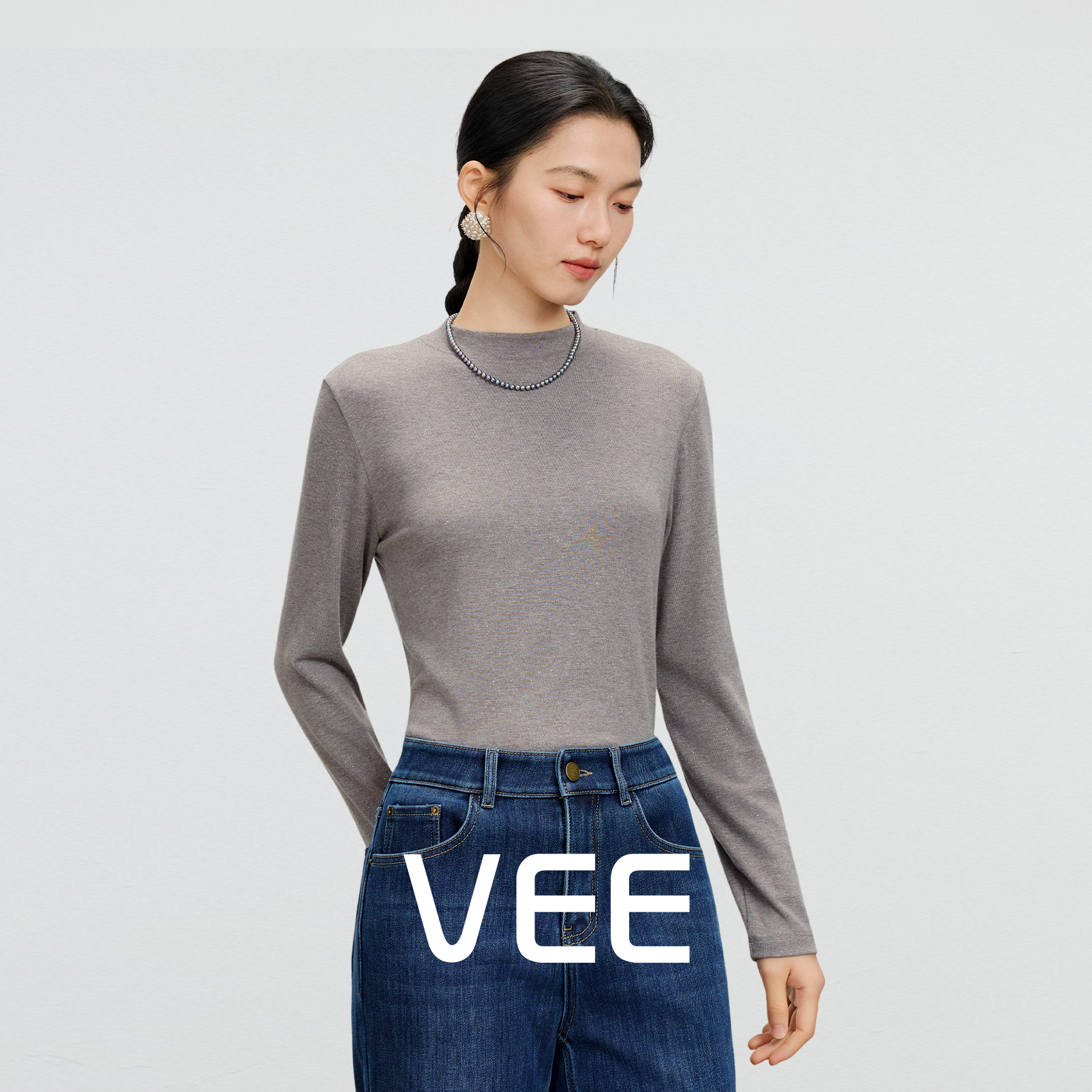 半高领长袖打底衫女保暖内搭