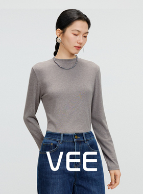 VEE【星韵】半高领长袖打底衫女2025新款保暖内搭百搭修身上衣t恤