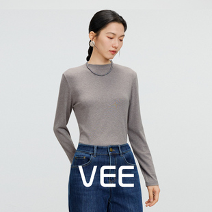 星韵 保暖内搭百搭修身 半高领长袖 女2025新款 上衣t恤 打底衫 VEE