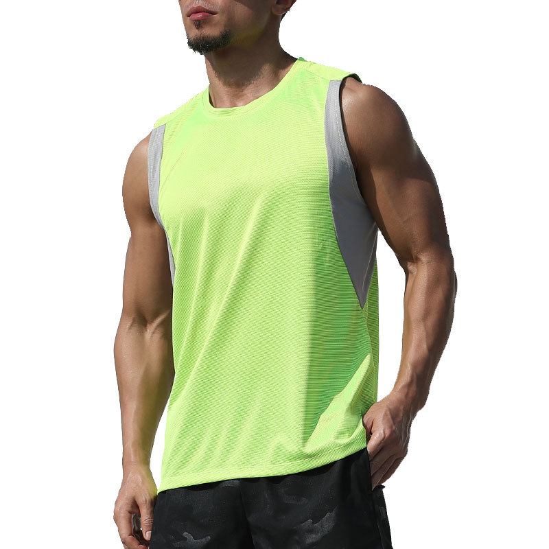 Newest Men Running Vest Polyester Workout T-shirt Quick Dry