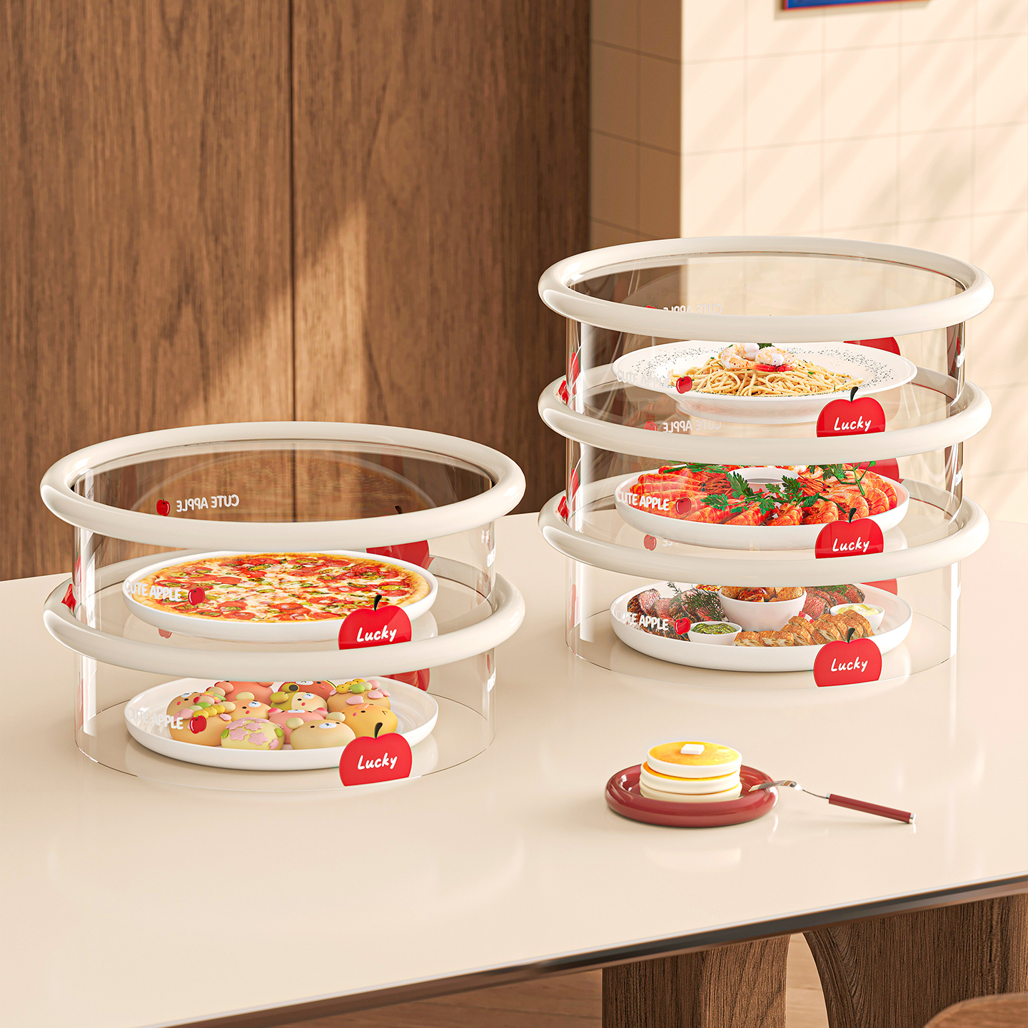 苹果印花菜罩家用新款保温盖菜罩