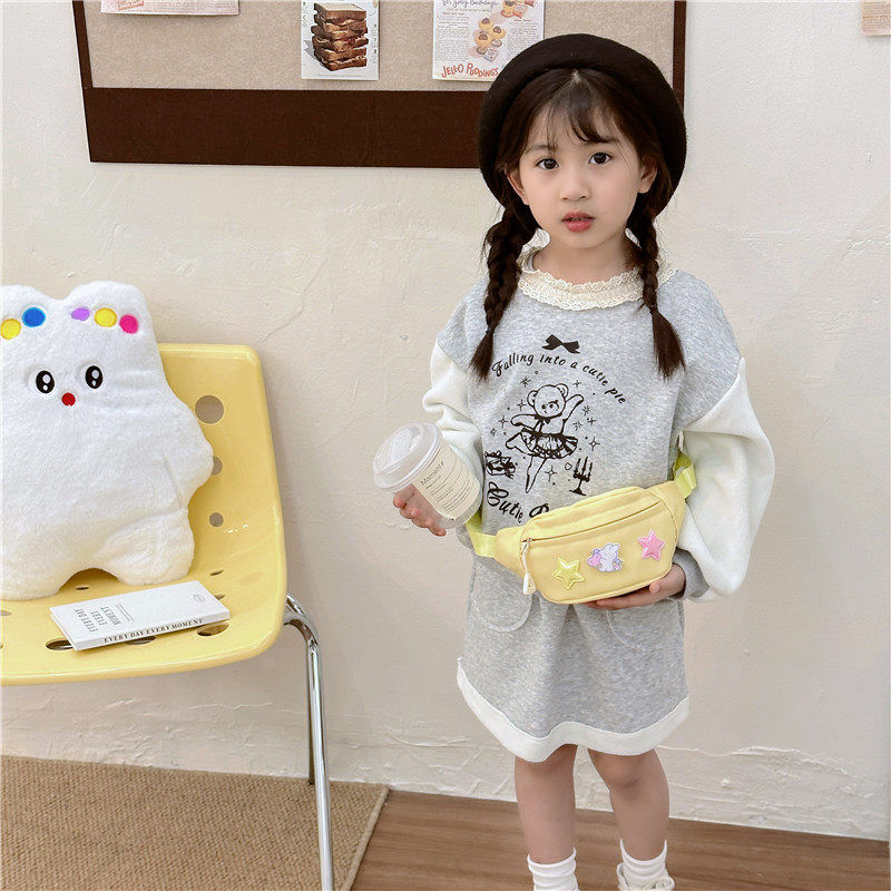 斜挎包卡通可爱腰包儿童包男女洋气糖果色胸包春季宝宝出游休闲包