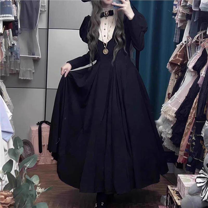 现货十字魔女哥特修女风连衣裙