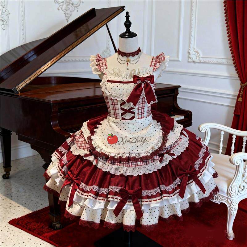 Lolita裙草莓甜心jsk洛丽塔可爱连衣裙草莓蛋糕甜美风