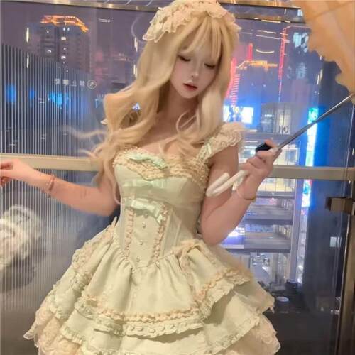 小蓓蕾实体店正鱼骨狗短jsk蓬蓬裙lolita连衣裙短腰洛丽塔日常