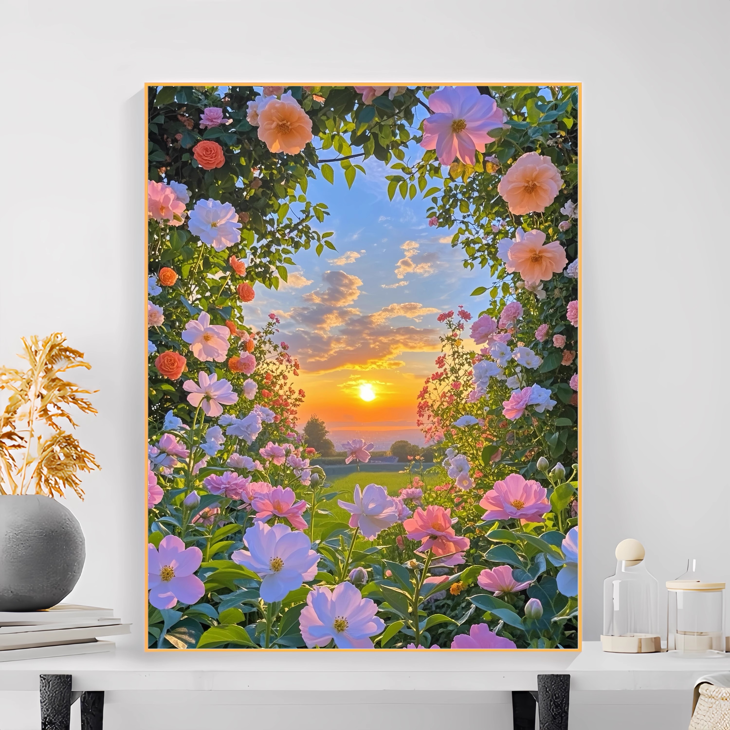 花卉风景装饰画成品油画风唯美治愈小众高级山水卧室客厅餐厅挂画图片