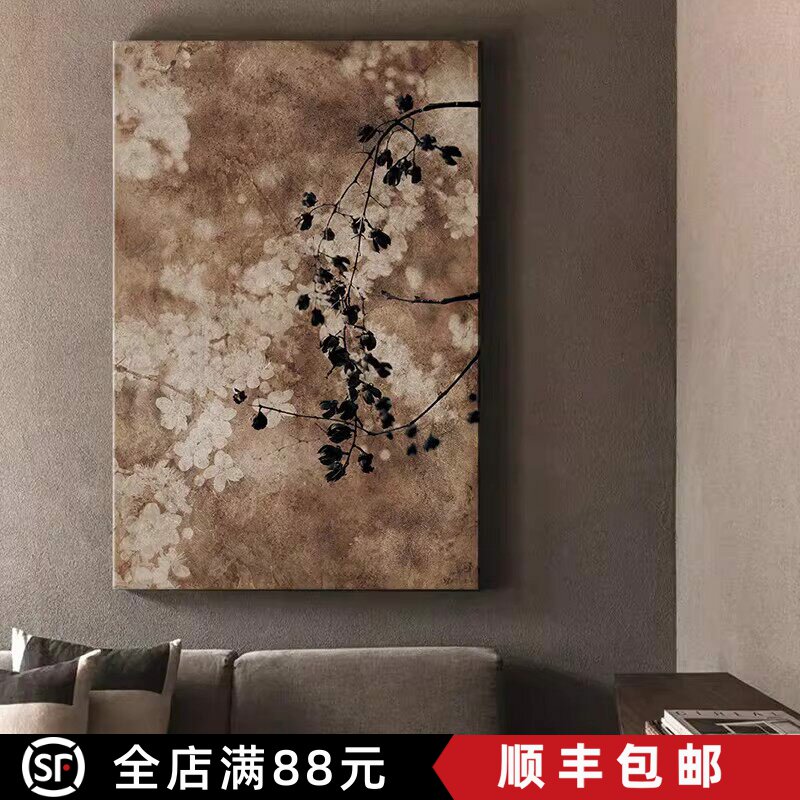 诧寂风复古装饰画成品仿油画小众高级感卧室客厅玄关极简约摆挂画