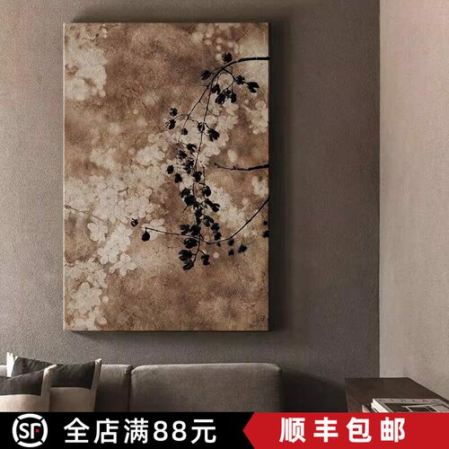 诧寂风复古装饰画成品仿油画小众高级感卧室客厅玄关极简约摆挂画