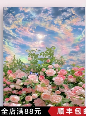 油画风客厅装饰画山茶花卉田园北欧复古艺术小众治愈系唯美成品画