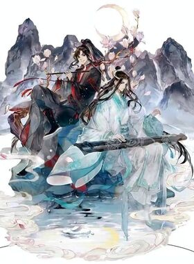 跨境 魔道祖师 魏无羡亚克力蓝忘机双人大立牌摆件动画动漫珍藏版