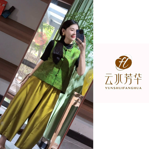 黄金 芳华设计新中式复古百款阔腿裤FH-A0263