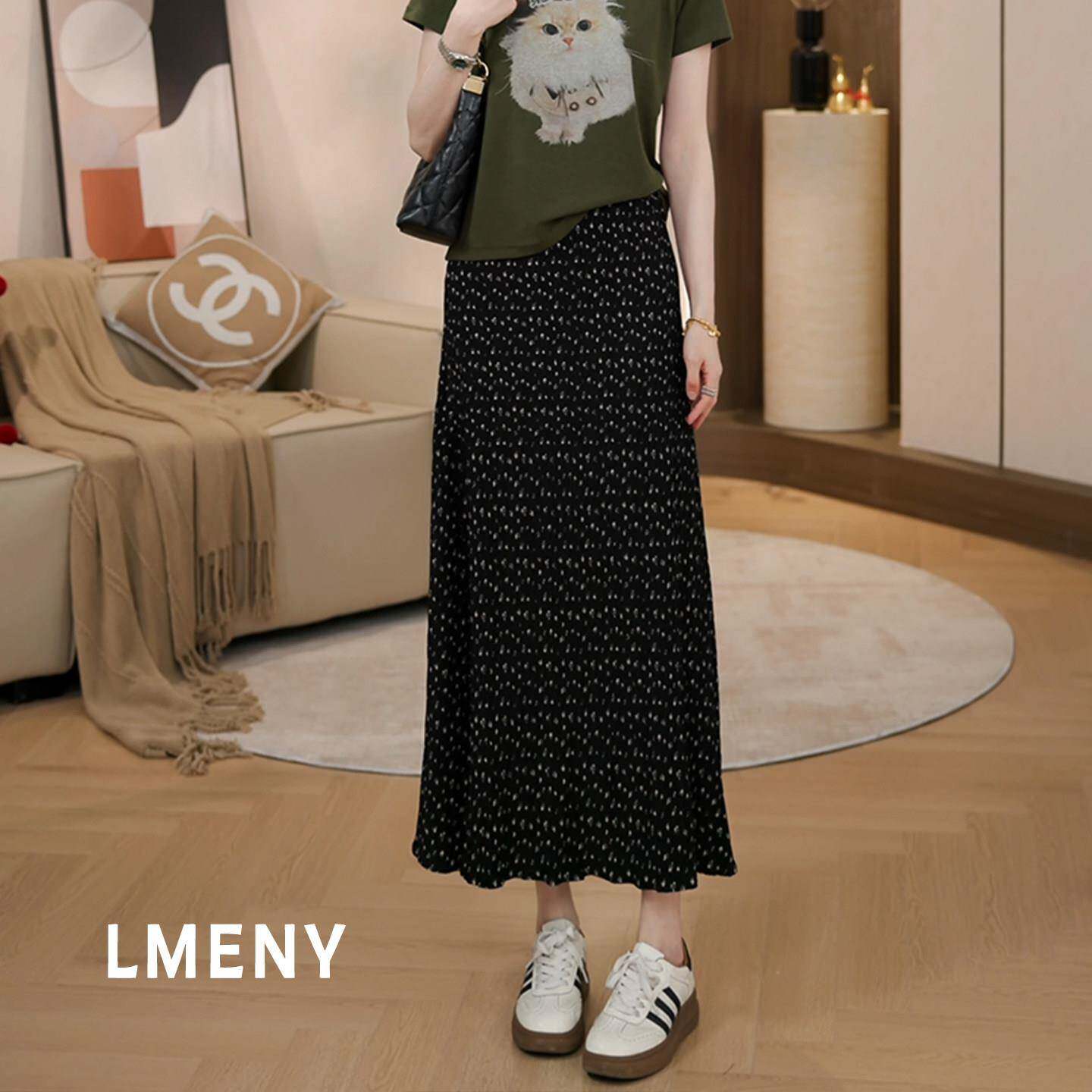 萌姐服饰【莫奈花园】碎花裙女2026春夏新款压褶鱼尾A字裙半身裙