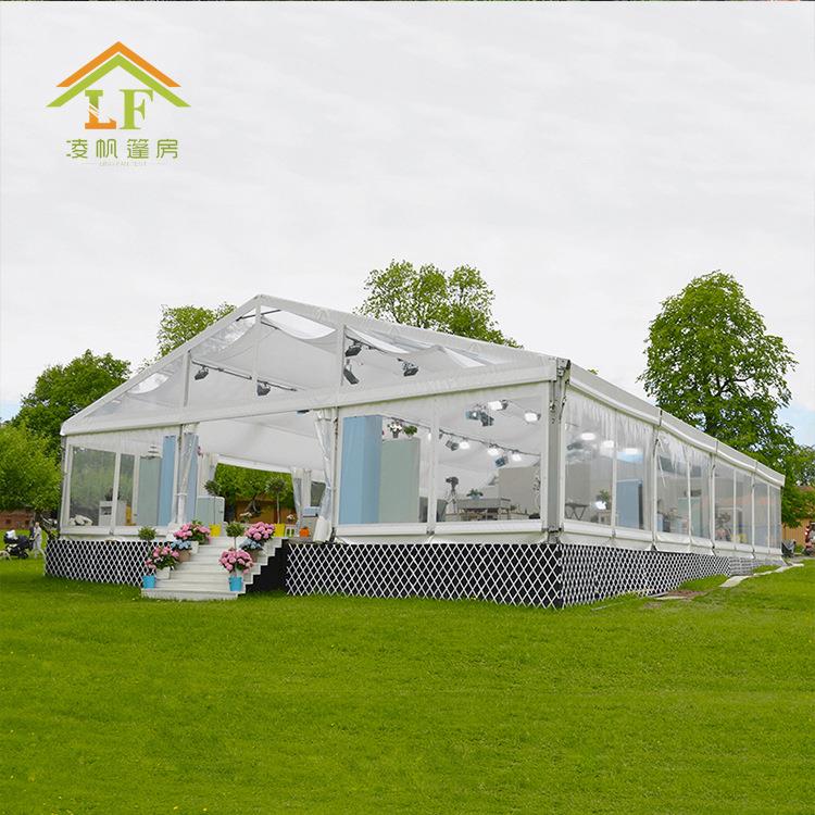 帐篷厂家供应户外欧式帐篷婚庆活动餐饮聚会铝合金人字顶篷房轻便