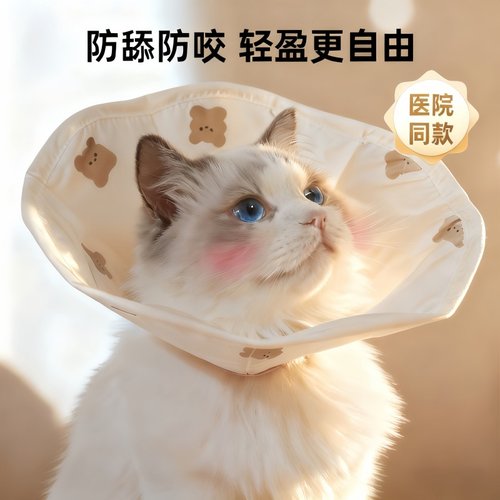 伊丽莎白猫咪绝育项圈防舔头套