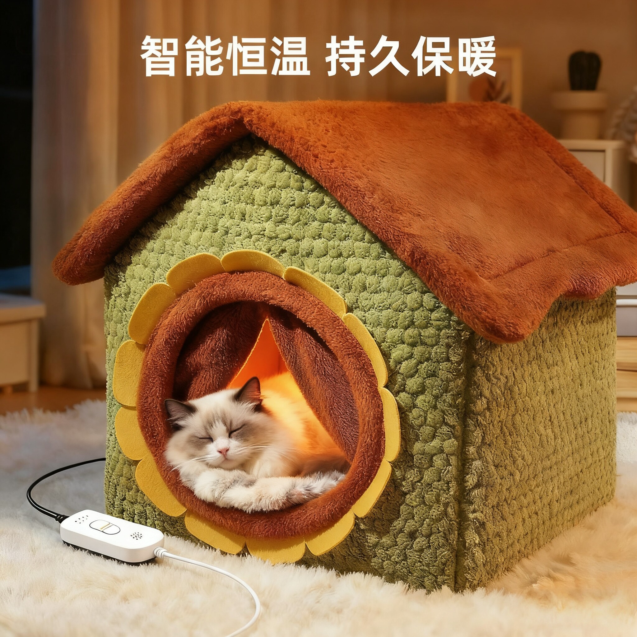 宠物电热毯冬季保暖封闭式保温狗窝猫房子冬天恒温加热幼猫猫窝
