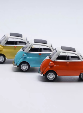 AR现货 1:64 宝马蛋ISETTA Q版蛋车 套装 仿真合金汽车模型摆件