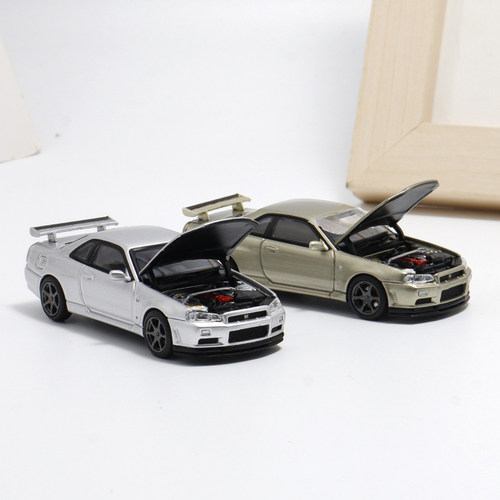 MH 1:64 日产尼桑GT-R R34 天际线  Z-Tune 仿真合金汽车模型