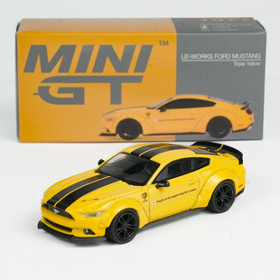 MINIGT 福特野马LB-WORKS FORD MUSTANG 1:64 黄1077合金汽车模型