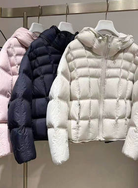 商场同款伊折扣90鸭绒排骨羽绒服轻薄款短款26冬款外套1HA280111