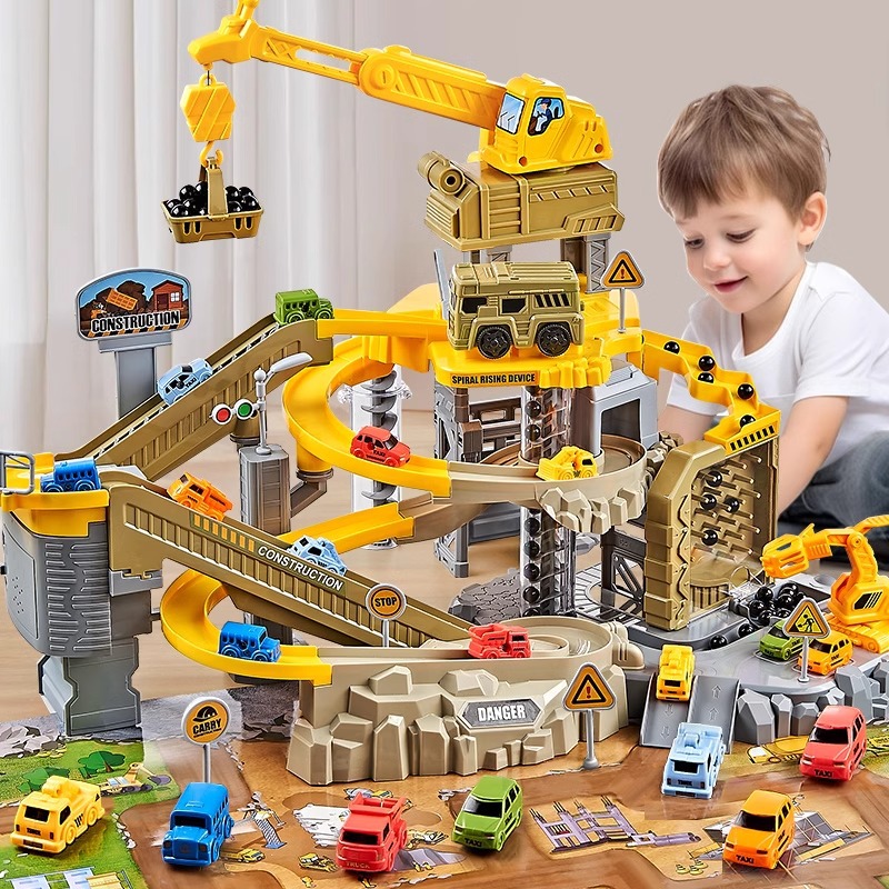 工程轨道车滑行小火停车场汽车闯关大冒险3岁4玩具男孩益智儿童b1