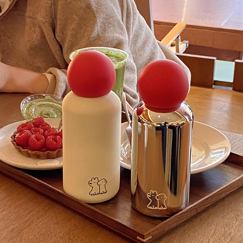 新年红鼻子316不锈钢保温杯 正红色车载便携水杯随行杯350mlF3