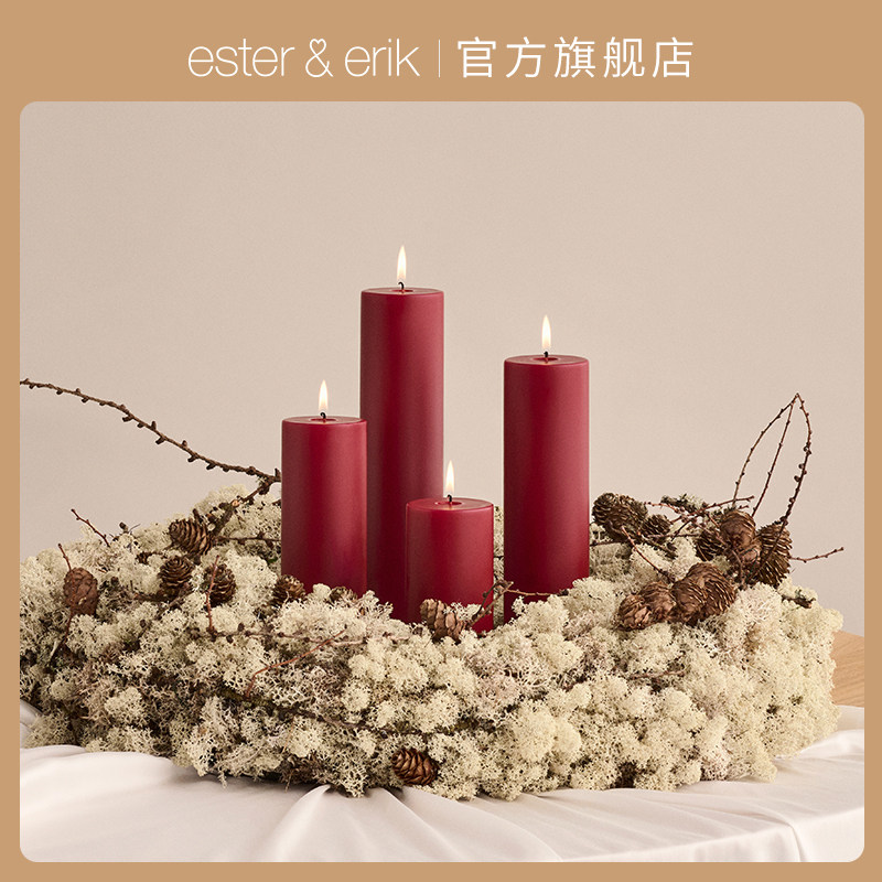 Ester&Erik柱形蜡烛单支丹麦进口