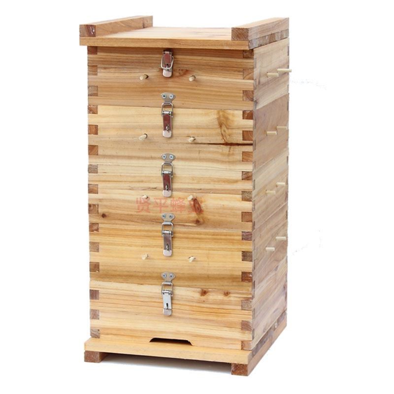 中蜂格子蜂箱土养密蜂箱五层蜜蜂诱蜂箱全套方格子老式迷你小蜂箱