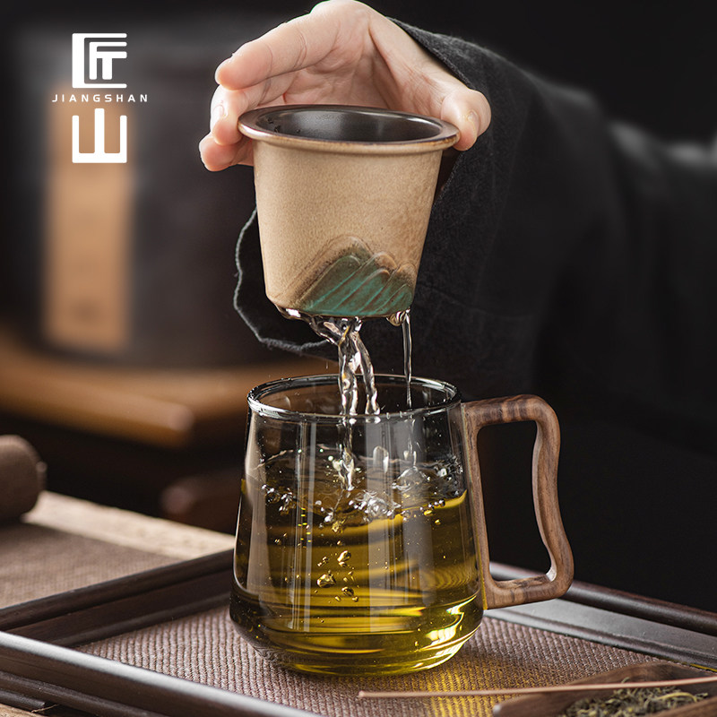 玻璃杯茶杯陶瓷过滤内胆茶水分离杯个人专用杯子泡茶杯水杯办公杯