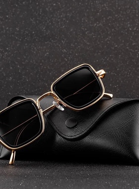 kottdo新款仿古蒸汽朋克风太阳镜 男士复古厚边金属方框潮流墨镜