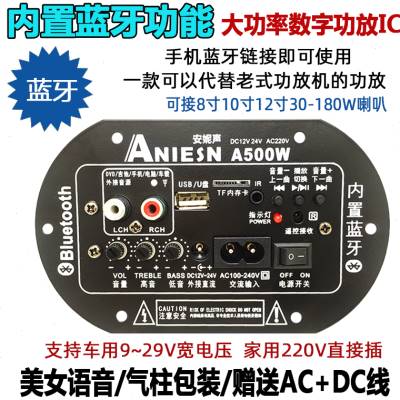 低音炮功放板大功率蓝牙音响主板12v24v220v通用改装低音炮功放板