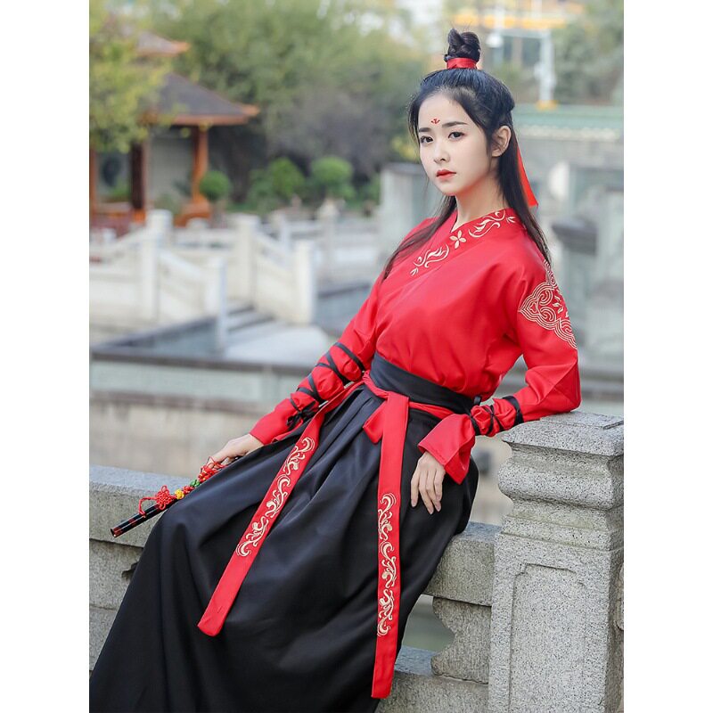 汉服女中国风仙气飘逸古风春秋学生秋冬齐腰明制改良男侠客风古装