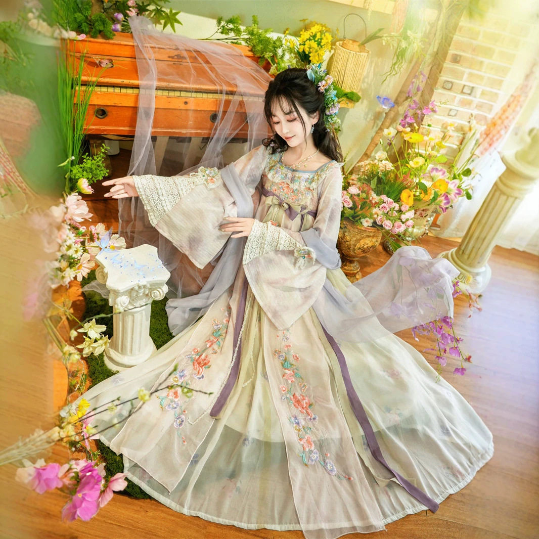 汉虞葵春晓幻梦正品原创齐胸衫裙襦裙国风套装唐制汉服女装新款