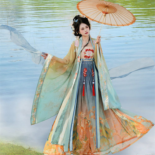 唐制诃子裙汉服女2026新款春夏季 龙锦 改良仙气柯子裙中国风古装