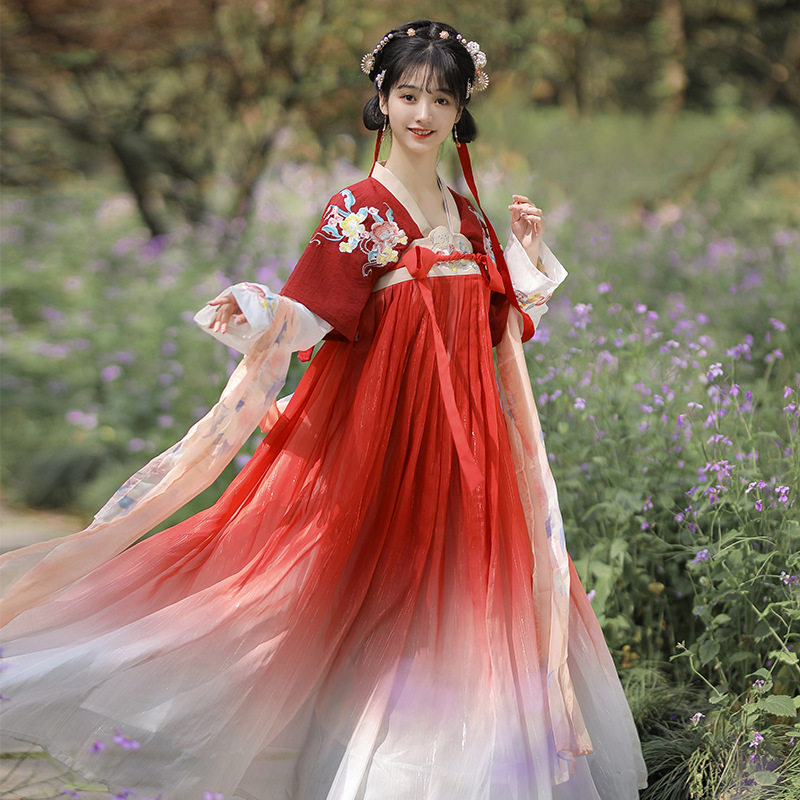 汉虞葵汉服女原创唐制风古装超仙齐胸襦裙夏日常白菜全套日系动漫