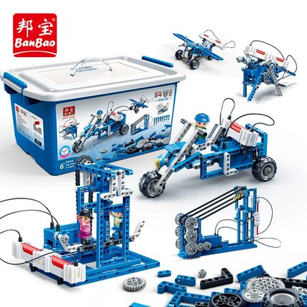 邦宝中小学科普教育积木玩具创客教育积木动力机械探究6902
