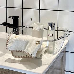 居家精致洗脸盆轻奢女生透明家用脸盆塑料小盆子生活塑料盆别墅用